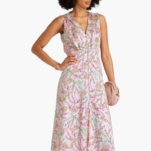 Saloni Lea Long C Dress in Sandstone Blanc